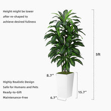 ASTIDY Artificial Dracaena Tree 5ft Black Tall Floor Planter Indoor Decor