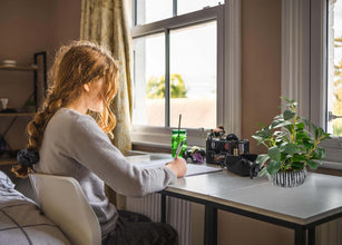 AlphaAcc Fiddle Leaf Fig Plant In Rustic Black Clay Planter 12.8 Inch Tall