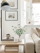 Bessol Eucalyptus Stems In Glass Vase Faux Water 13.5 Inch