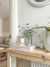 Bessol Eucalyptus Stems In Glass Vase Faux Water 13.5 Inch