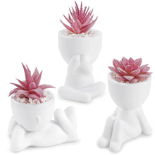 Der Rose 3 Pcs Pink Artificial Succulent Plants Desk Decor